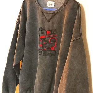 EUC Fuzzy Stonewash totem sweatshirt